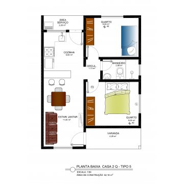 Casa de 2 Q - Tipo 5