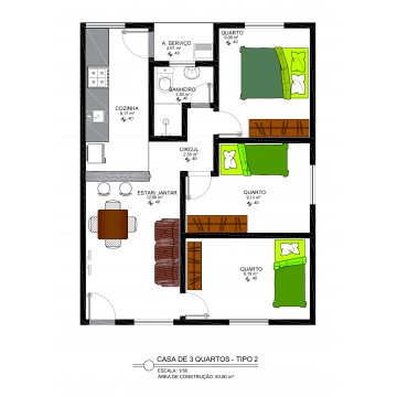 Casa de 3 Q - Tipo 2