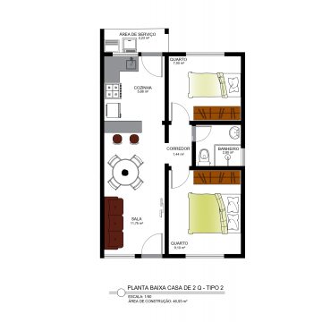 Casa de 2 Q - Tipo 2